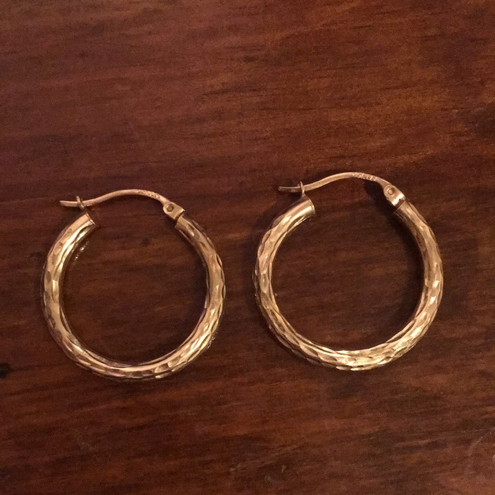 1” gold hoop earrings
